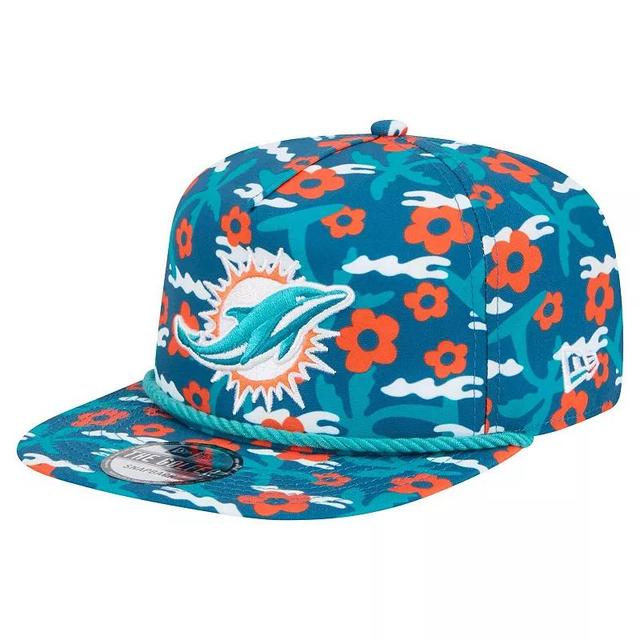 Mens New Era Aqua Miami Dolphins Wakey Wakey Golfer Snapback Hat, Turquoise A Product Image