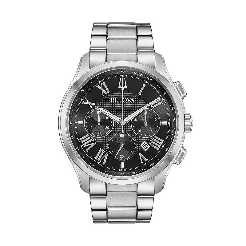 Bulova Mens Classic Wilton Stainless Steel Chronograph Watch - 96B288 Silver Tone Product Image