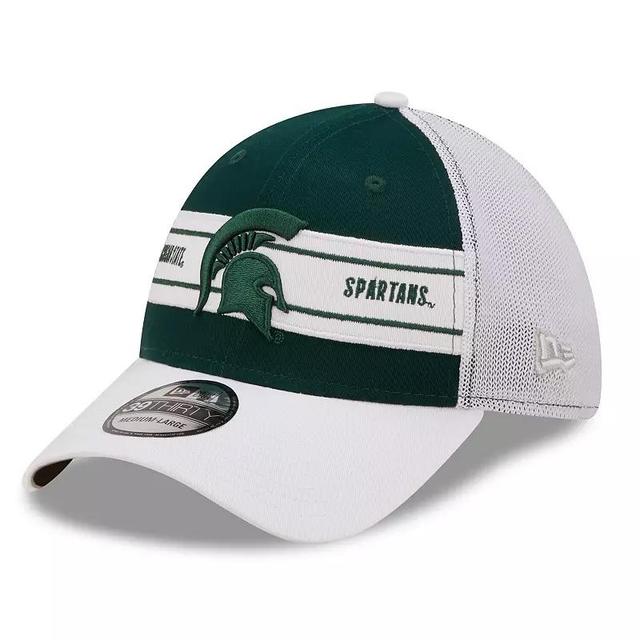 Mens New Era /White Michigan State Spartans Banded 39THIRTY Flex Hat Product Image