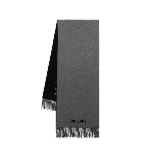 Logo Embroidered Fringed Scarf In Grey Product Image