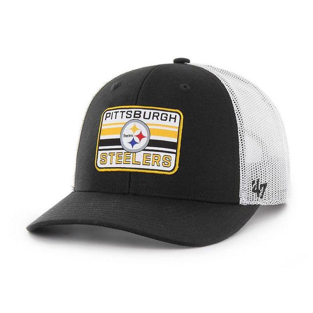 Mens 47 /White Pittsburgh Steelers Drifter Adjustable Trucker Hat Product Image