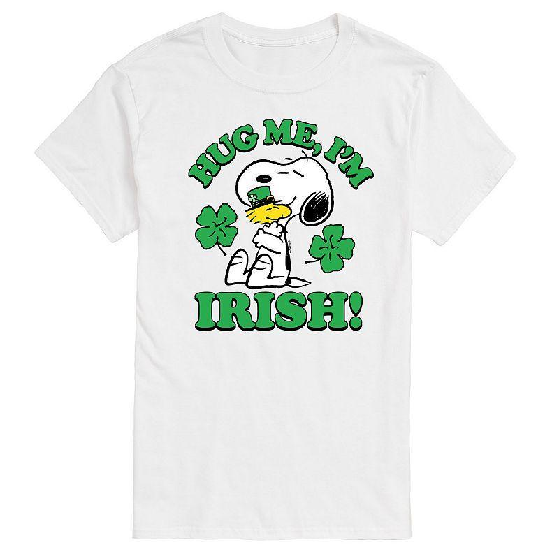 Mens Peanuts Snoopy Woodstock Hug me Im Irish Graphic Tee Product Image