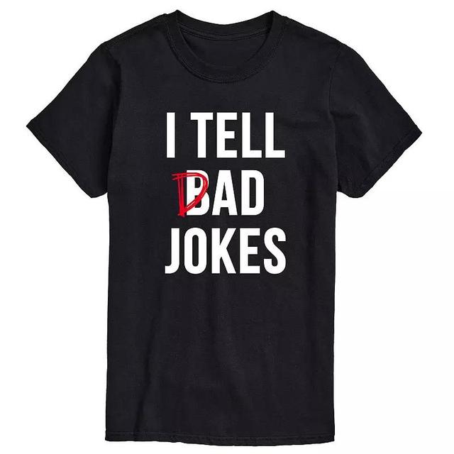 Big & Tall I Tell Bad Dad Jokes Graphic Tee, Mens Product Image