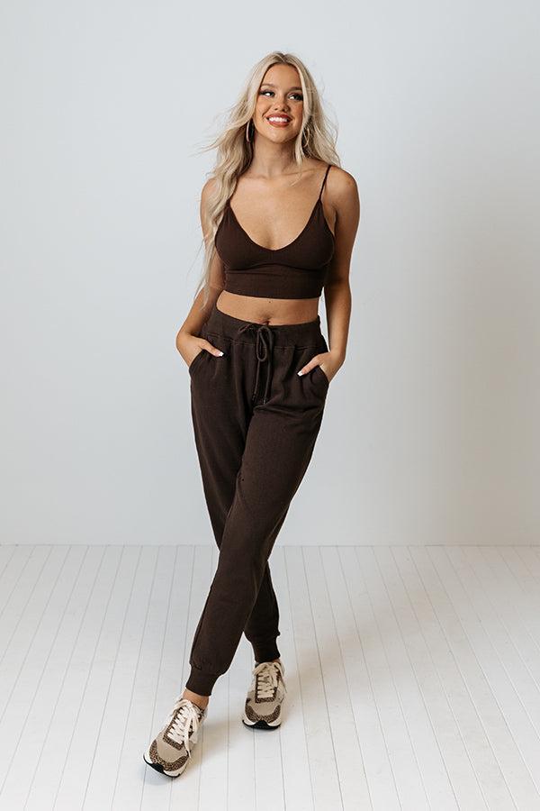 Cute Calling Long Line Bralette In Brown Product Image