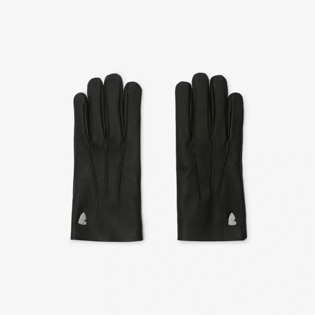 BURBERRY Leather Gloves In Black Product Image