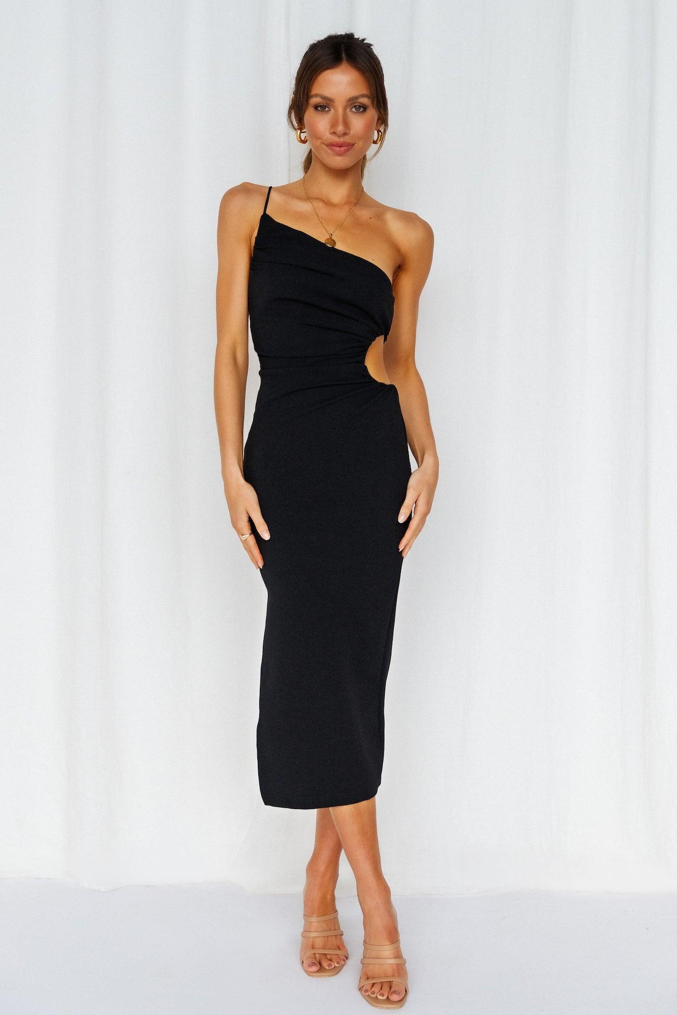 Smooth Lines Midi Dress Black Product Image