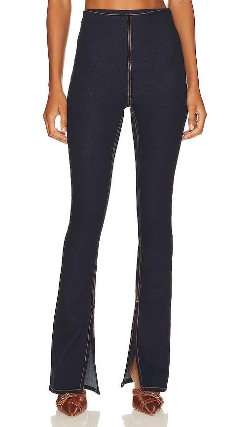 EB Denim Split Hem Jegging in Denim-Dark. Size M. Product Image