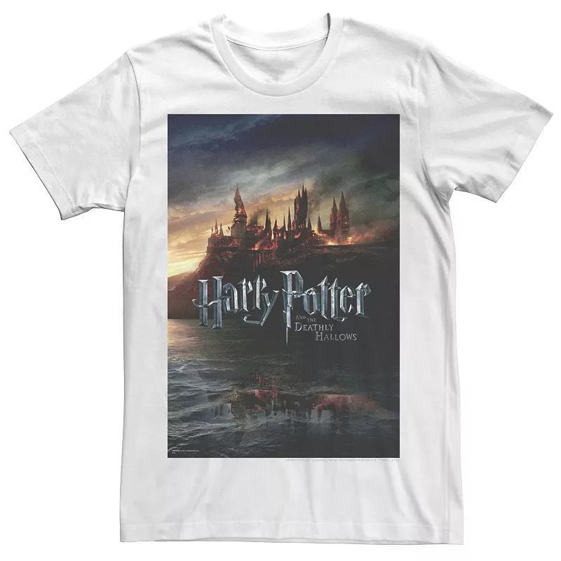 Big & Tall Harry Potter And The Deathly Hallows Hogwarts Poster Tee, Mens Product Image