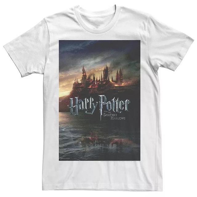 Big & Tall Harry Potter And The Deathly Hallows Hogwarts Poster Tee, Mens Product Image