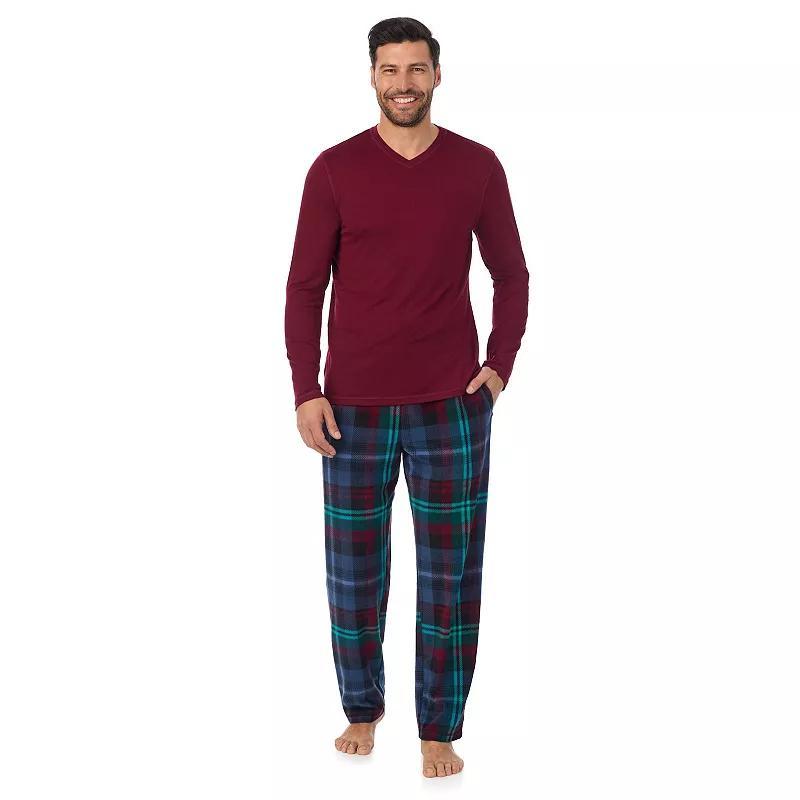 Mens Cuddl Duds Cabin Fleece Long Sleeve Pajama Top & Pajama Pants Set Product Image