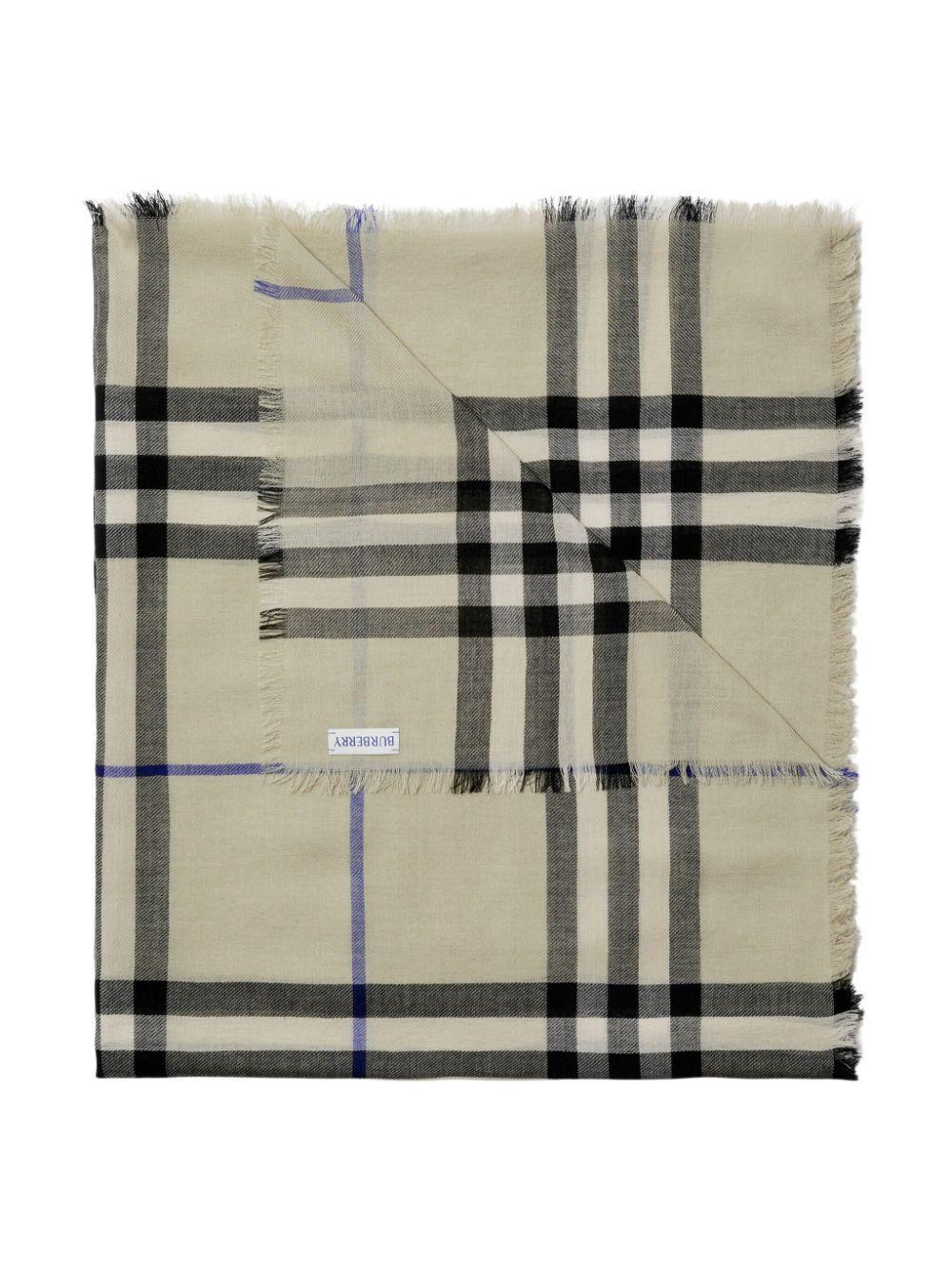 BURBERRY Vintage Check Wool Scarf In Neutrals Product Image