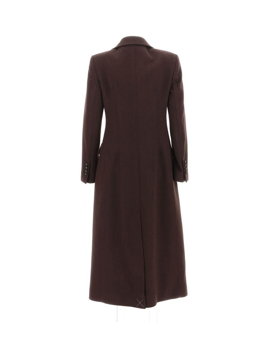 Chocolate Wool Blend Coat In Brown Product Image