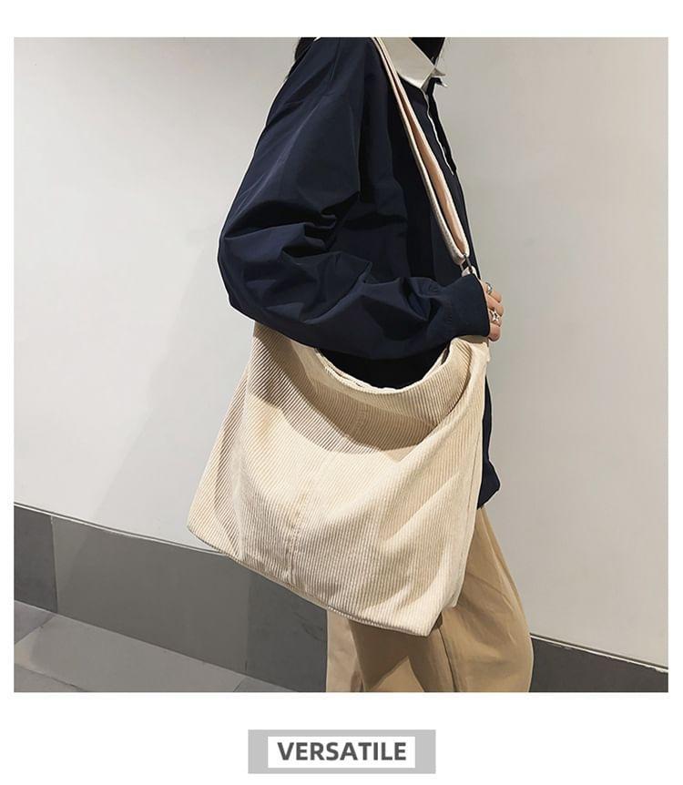 Plain Corduroy Crossbody Bag Product Image