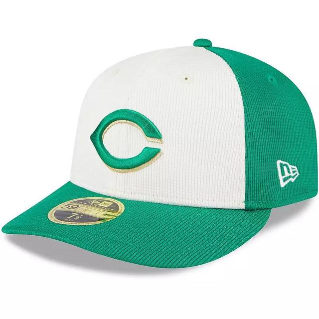 Mens New Era White/Green Cincinnati Reds 2024 St. Patricks Day Low Profile 59FIFTY Fitted Hat Product Image