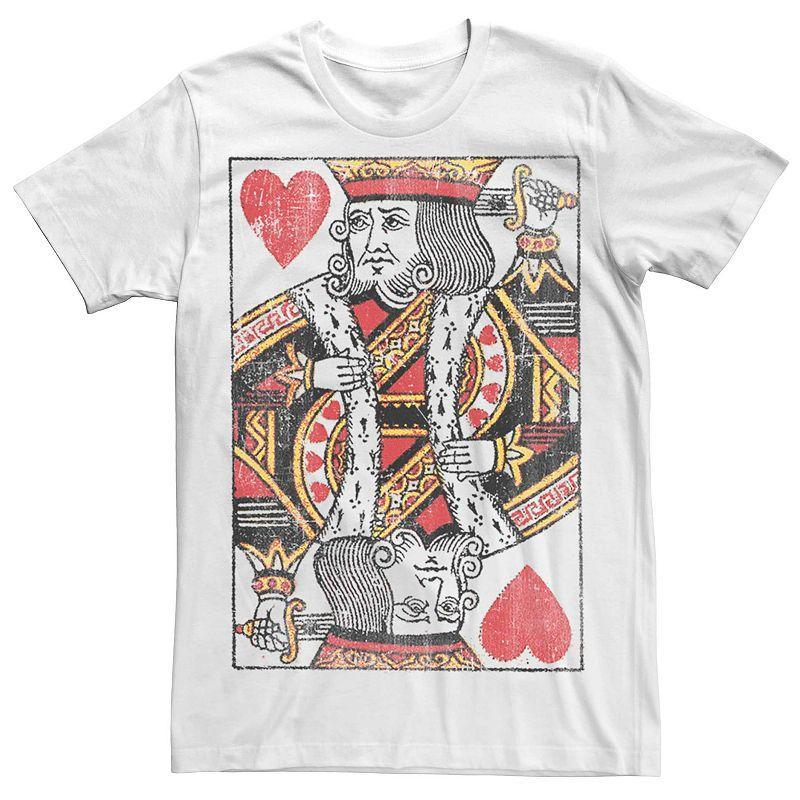 Mens King Of Hearts Distressed Graphic Tee Product Image