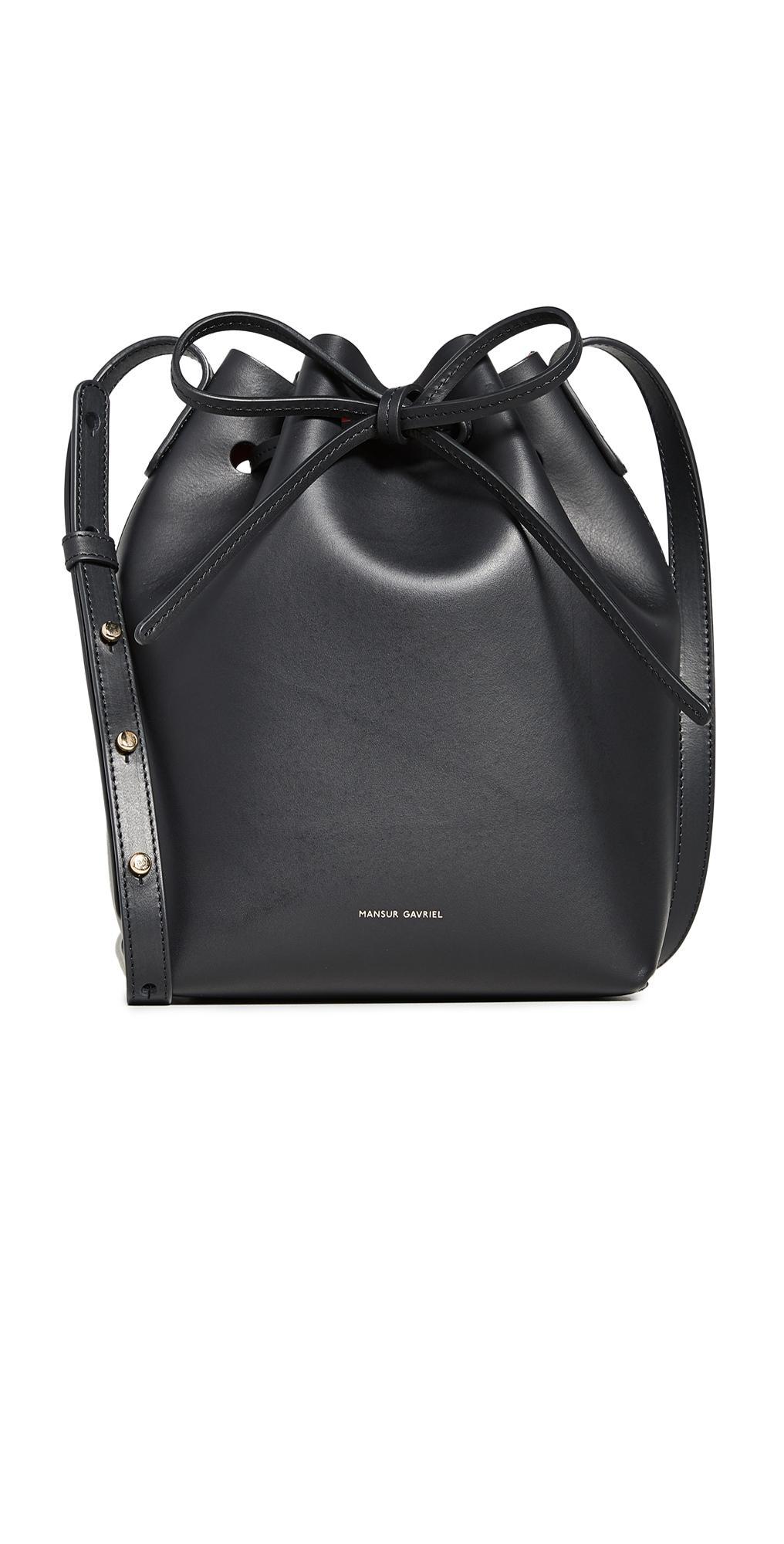 Womens Mini Leather Bucket Bag Product Image