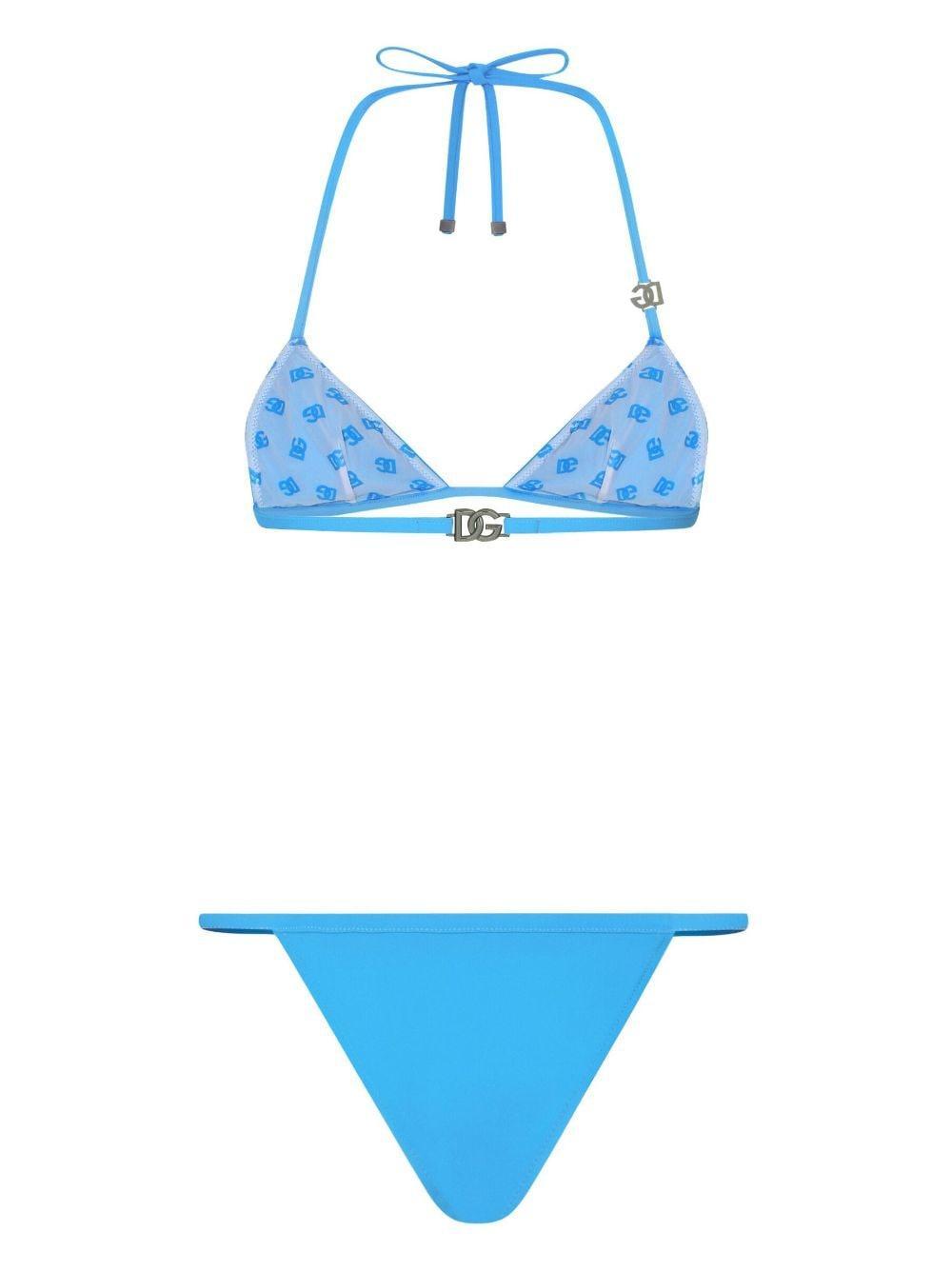 Dg-logo Bikini Set In Turquoise Product Image