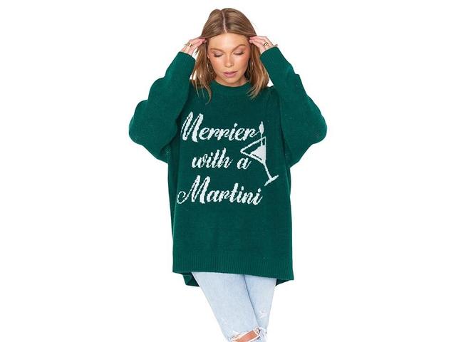 Show Me Your Mumu Classic Crewneck Sweater (Martini Graphic Knit) Women's Sweater Product Image