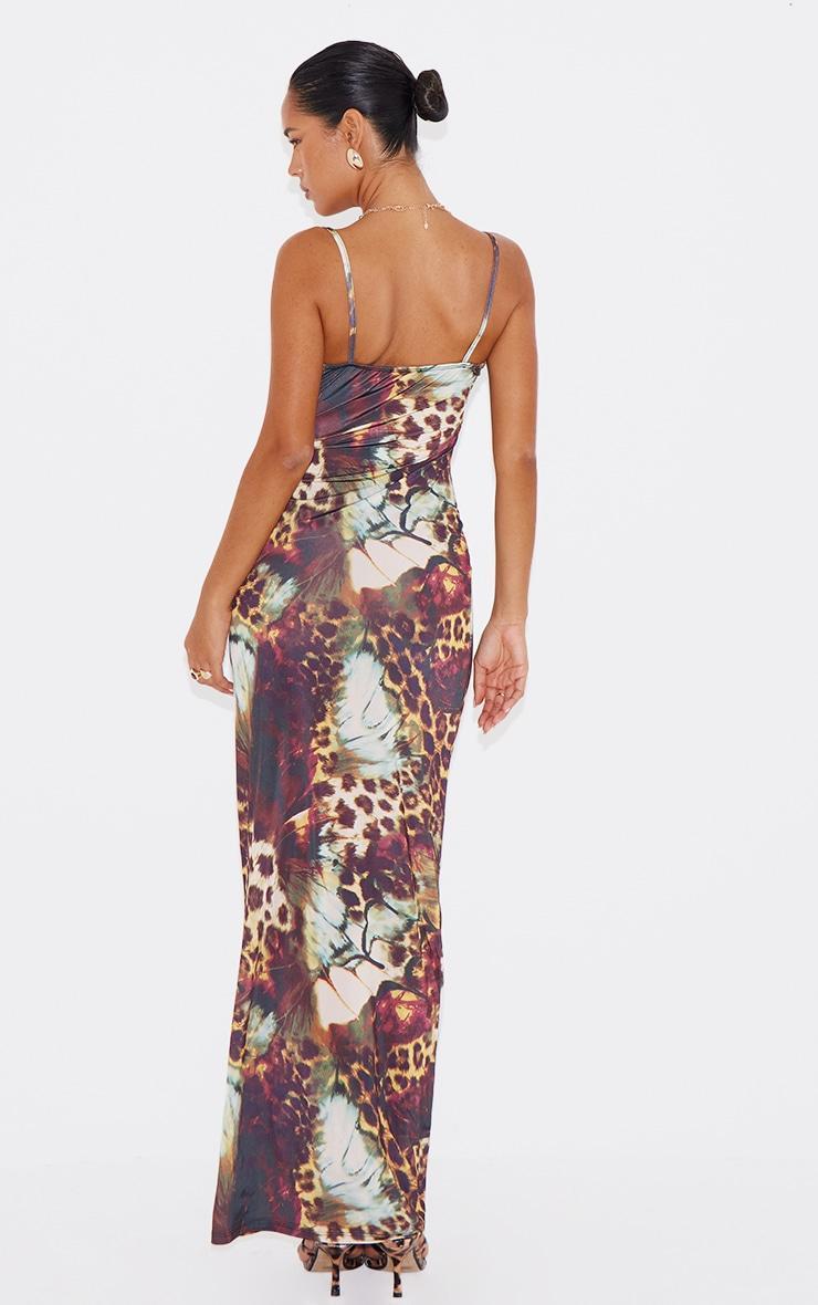 Leopard Abstract Print Slinky Maxi Dress Product Image