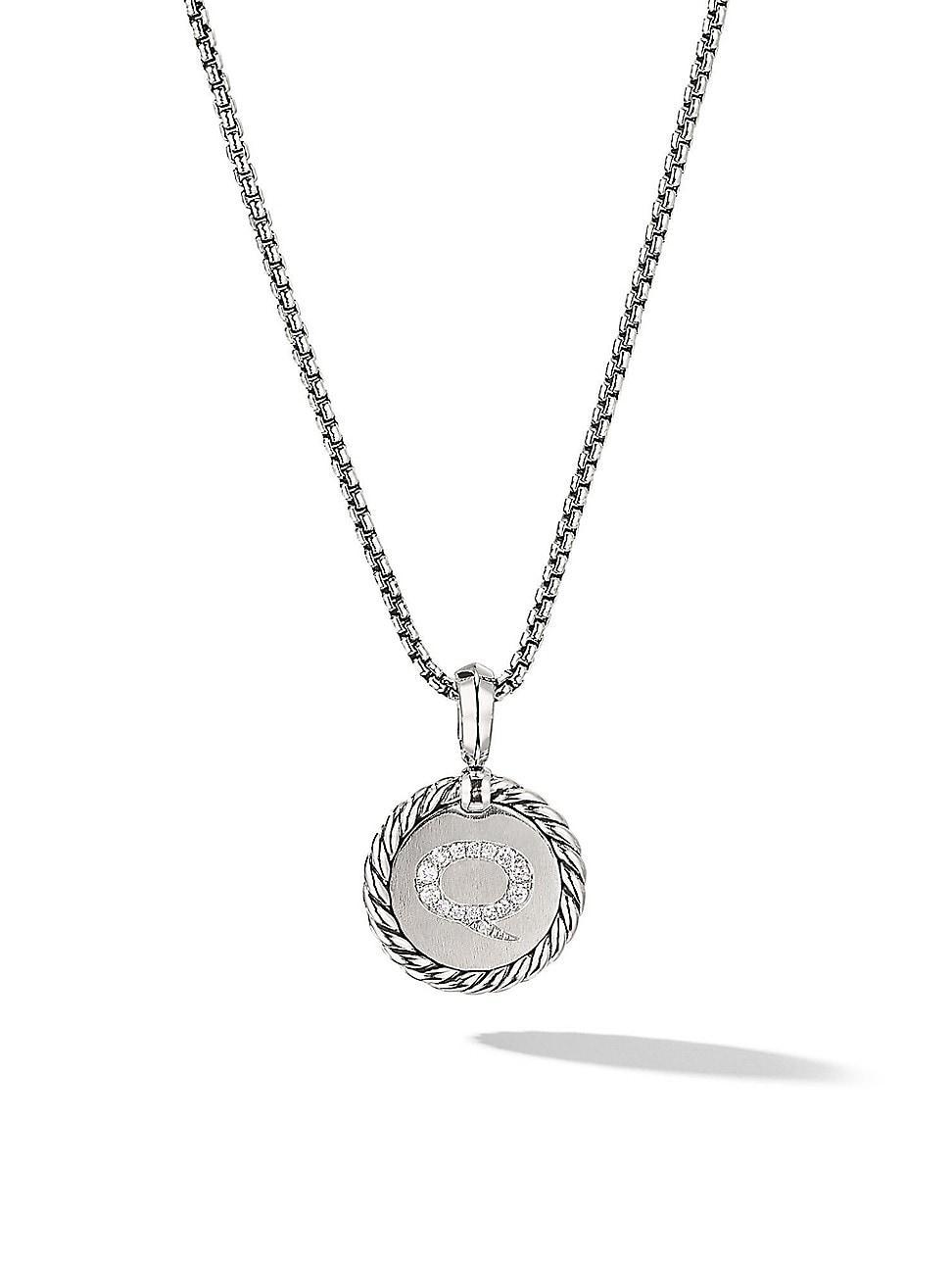 Womens Initial Charm with Pav Diamonds Product Image