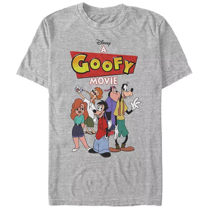 Disneys A Goofy Movie Group Shot Logo Mens Graphic Tee Athletic Grey Product Image