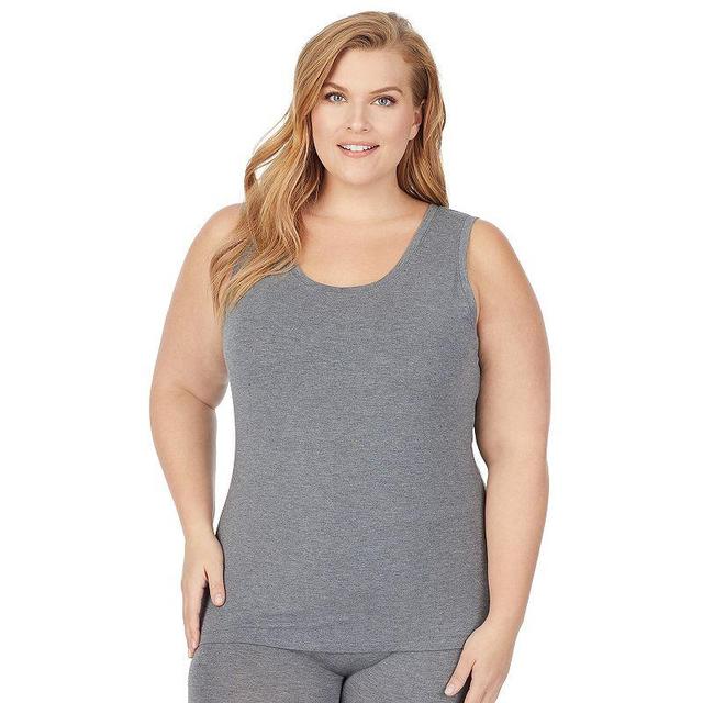 Plus Size Cuddl Duds Soft Wear with Stretch Reversible Tank Top, Womens Grey Product Image