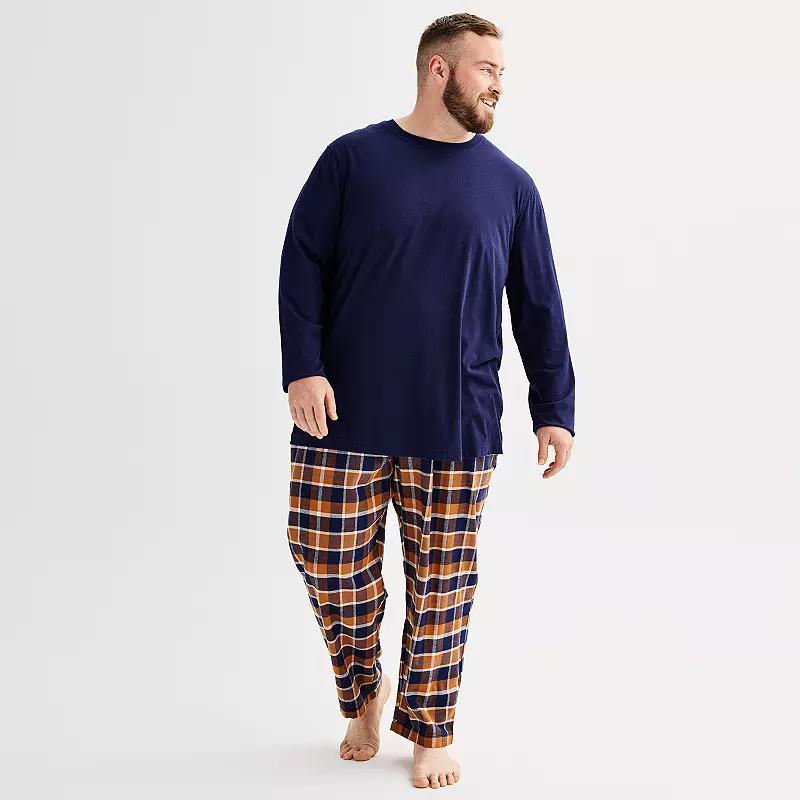 Big & Tall Sonoma Goods For Life 2-pc. Long Sleeve Pajama Top & Flannel Pajama Pant Set, Mens Product Image