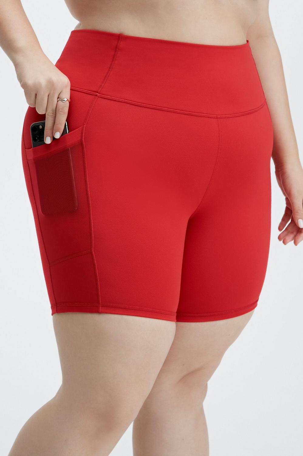 Fabletics On-The-Go High-Waisted 6 Short Womens red plus Size 4X Product Image