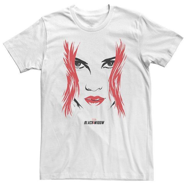 Big & Tall Marvel Black Widow Big Face Tee, Mens White Product Image