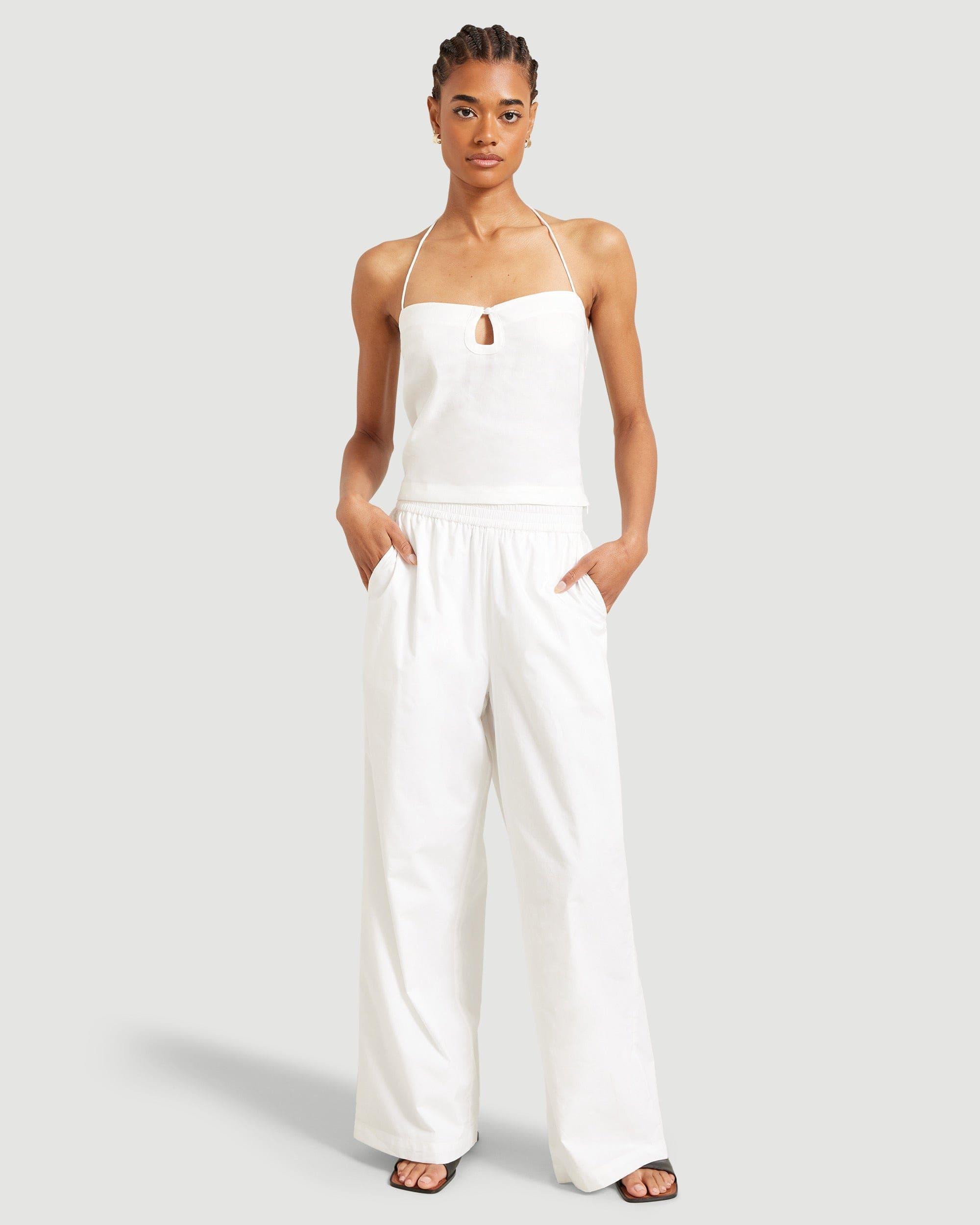 Yessy Linen Halter-Neck Top Product Image