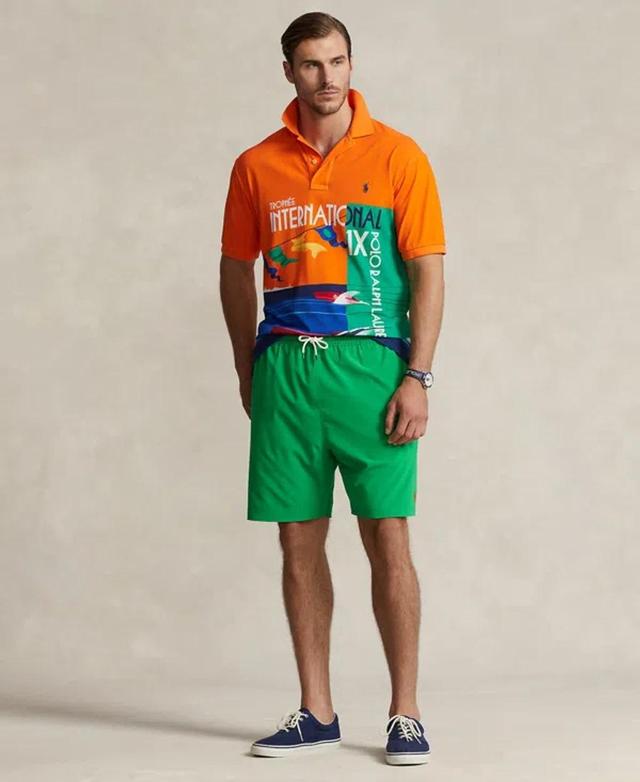 POLO RALPH LAUREN Men's Big & Tall Mesh-lined Swim Trunks In Preppy Green Product Image