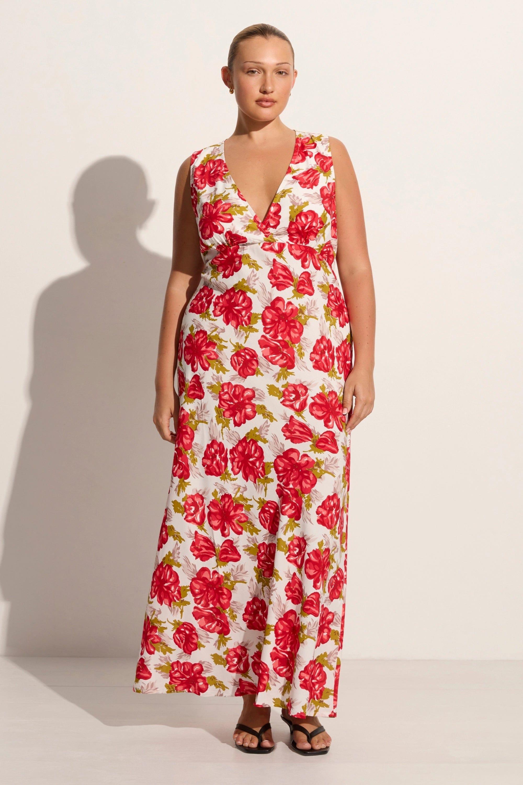 Acacia Maxi Dress Isadora Floral Red - Final Sale Product Image