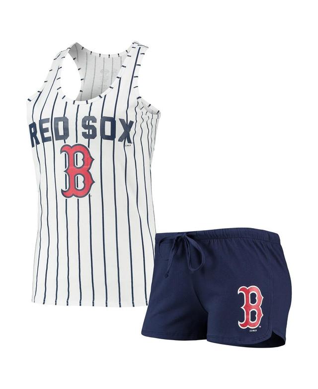 Women's Concepts Sport Navy/White Boston Red Sox Vigor Racerback Tank Top & Shorts Sleep Set Product Image