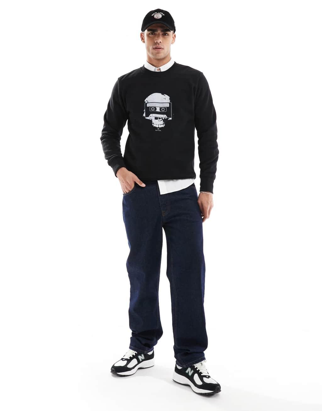 PS Paul Smith skull print sweatshirt in black Product Image