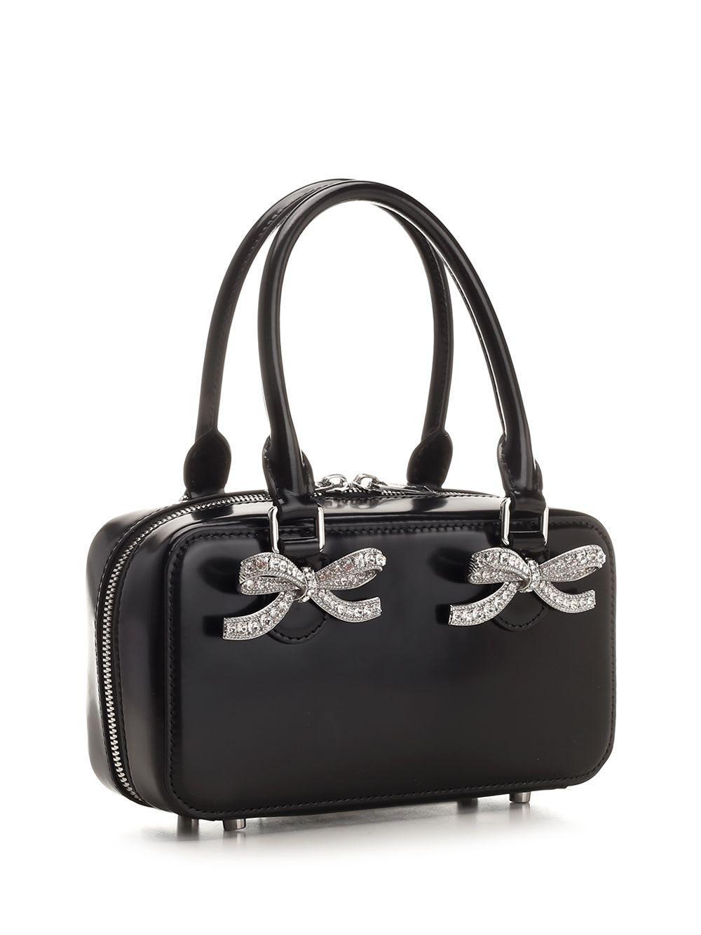 Black Leather Mini Tote Bag Product Image