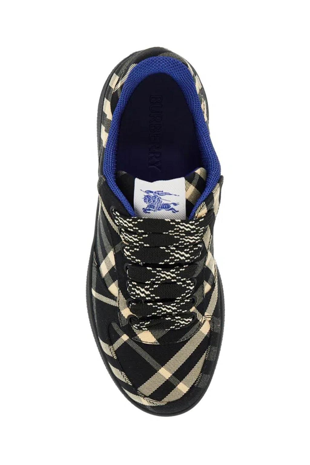 BURBERRY Terrace Checked Sneakers In Black Check Product Image