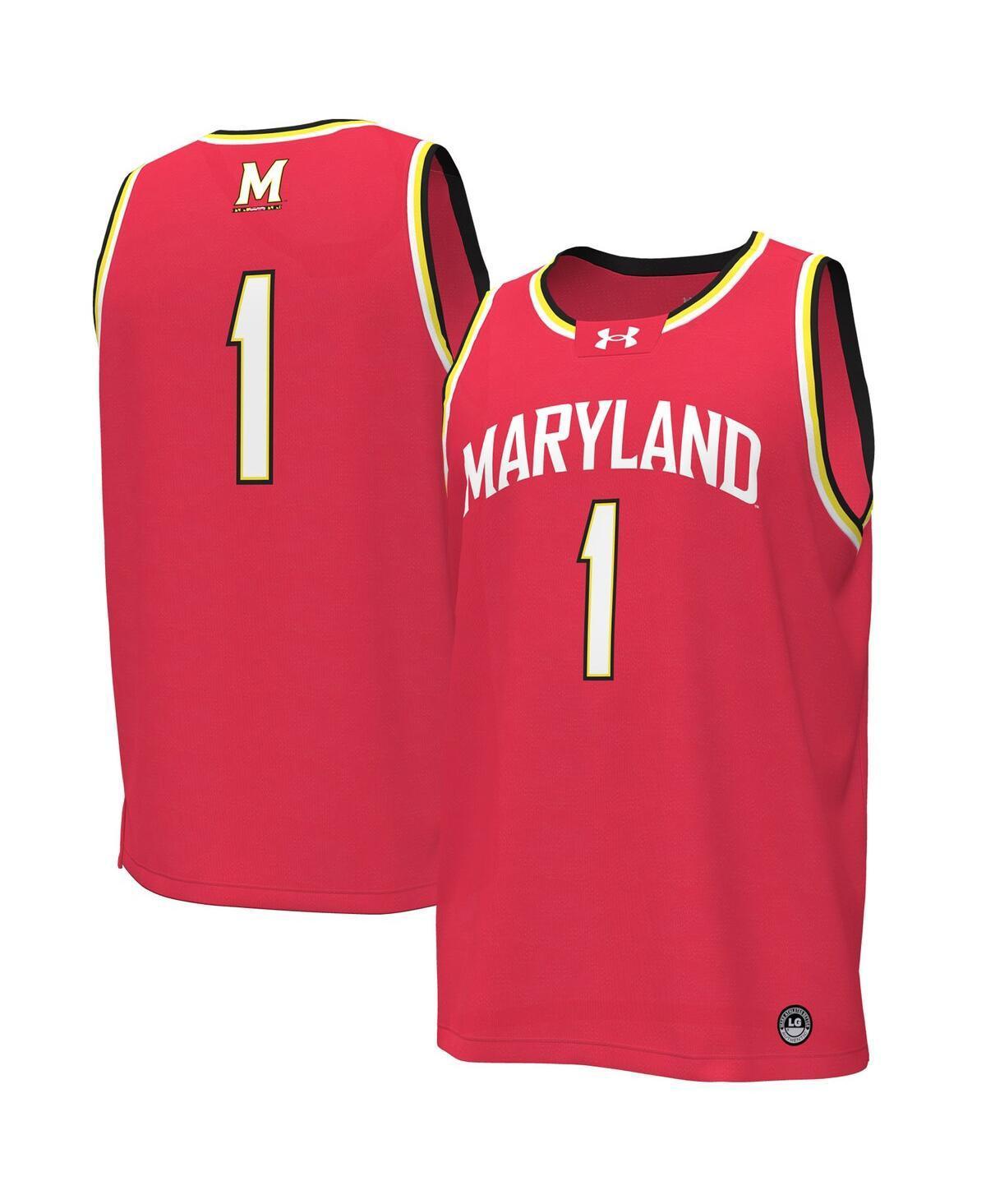 Under Armour Mens #1Maryland Terrapins Replica Basketball Jersey - Red Product Image