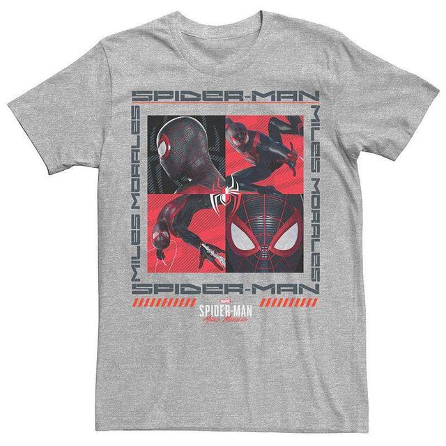 Mens Marvel Spider-Man Miles Morales Box Up Tee Athletic Grey Product Image