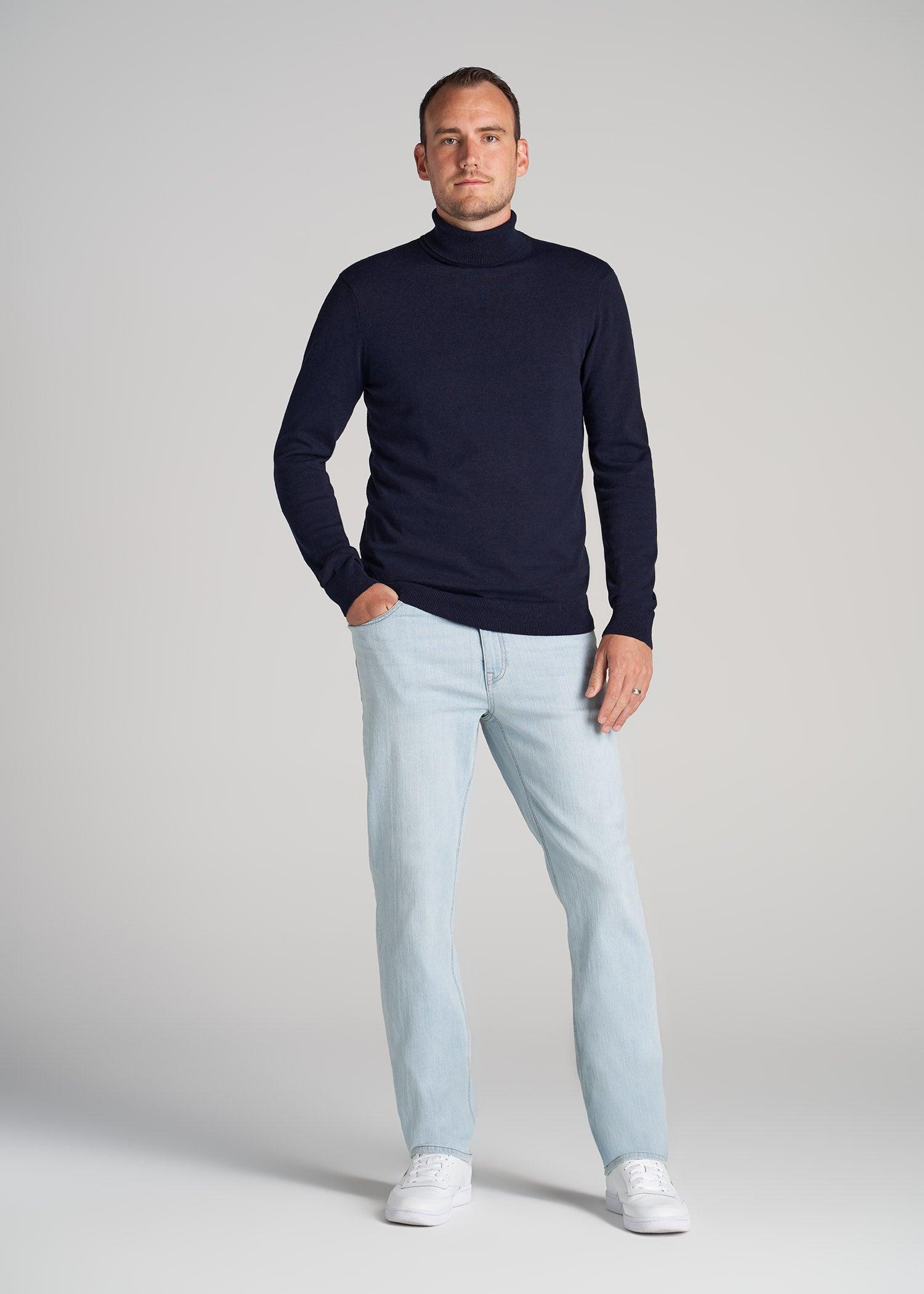 Men's Tall Turtleneck Sweater in Patriot Blue Male Product Image