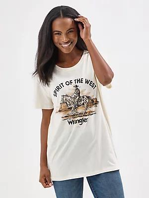 Women's Wrangler Western Graphic Boyfriend Tee | Women's TOPS | Wrangler® Product Image