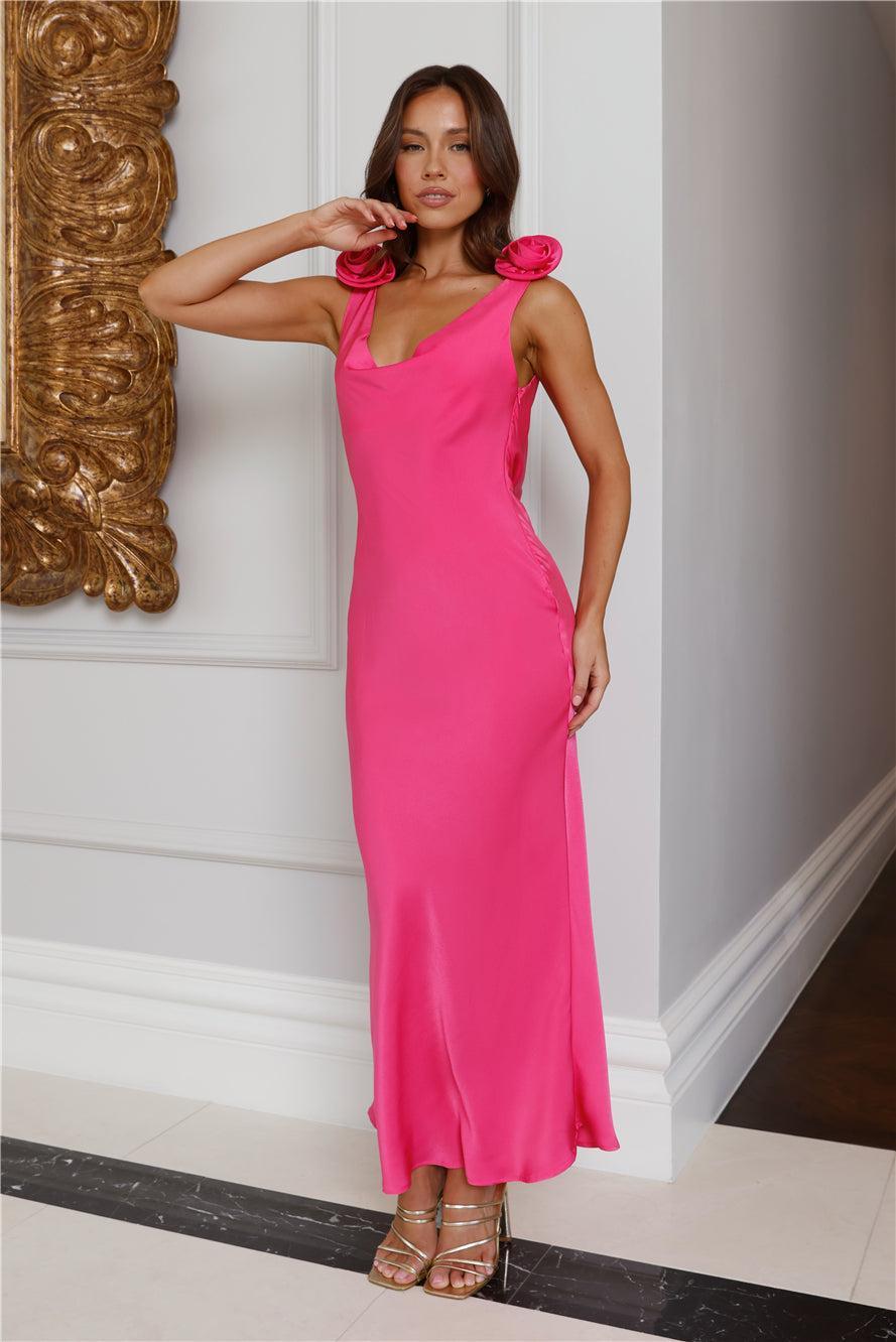 Event Of All Events Satin Maxi Dress Pink Product Image