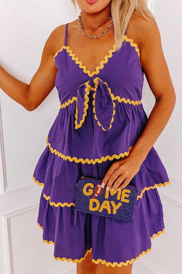 Spirit Squad Tiered Mini Dress in Purple Product Image