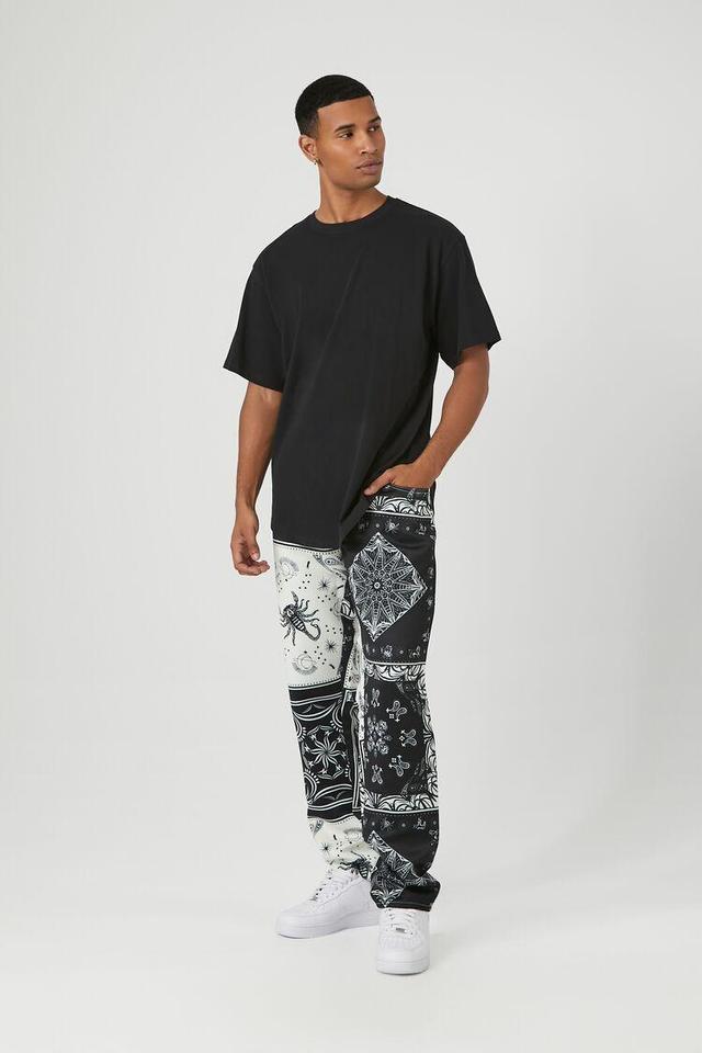 Satin Paisley Print Slim-Fit Pants | Forever 21 Product Image