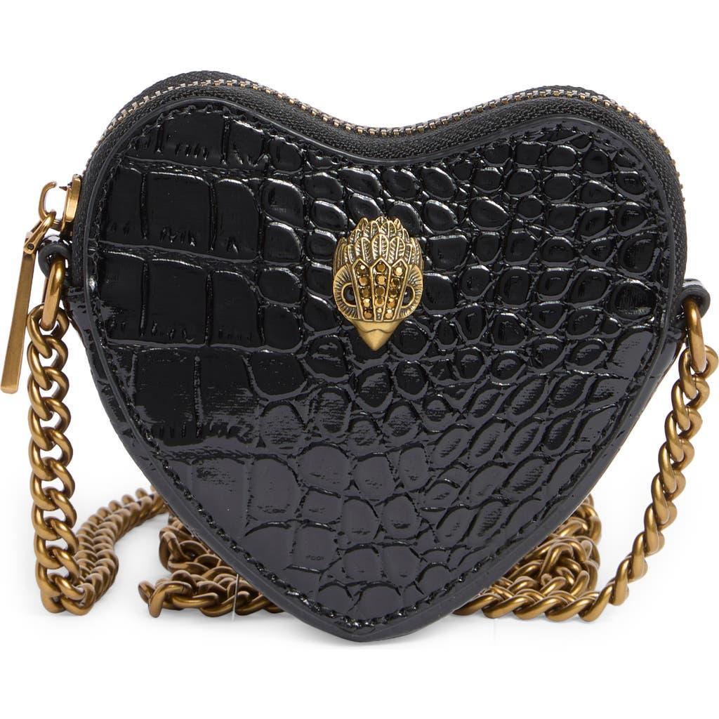 London Micro Heart Leather Crossbody Bag In Black Product Image