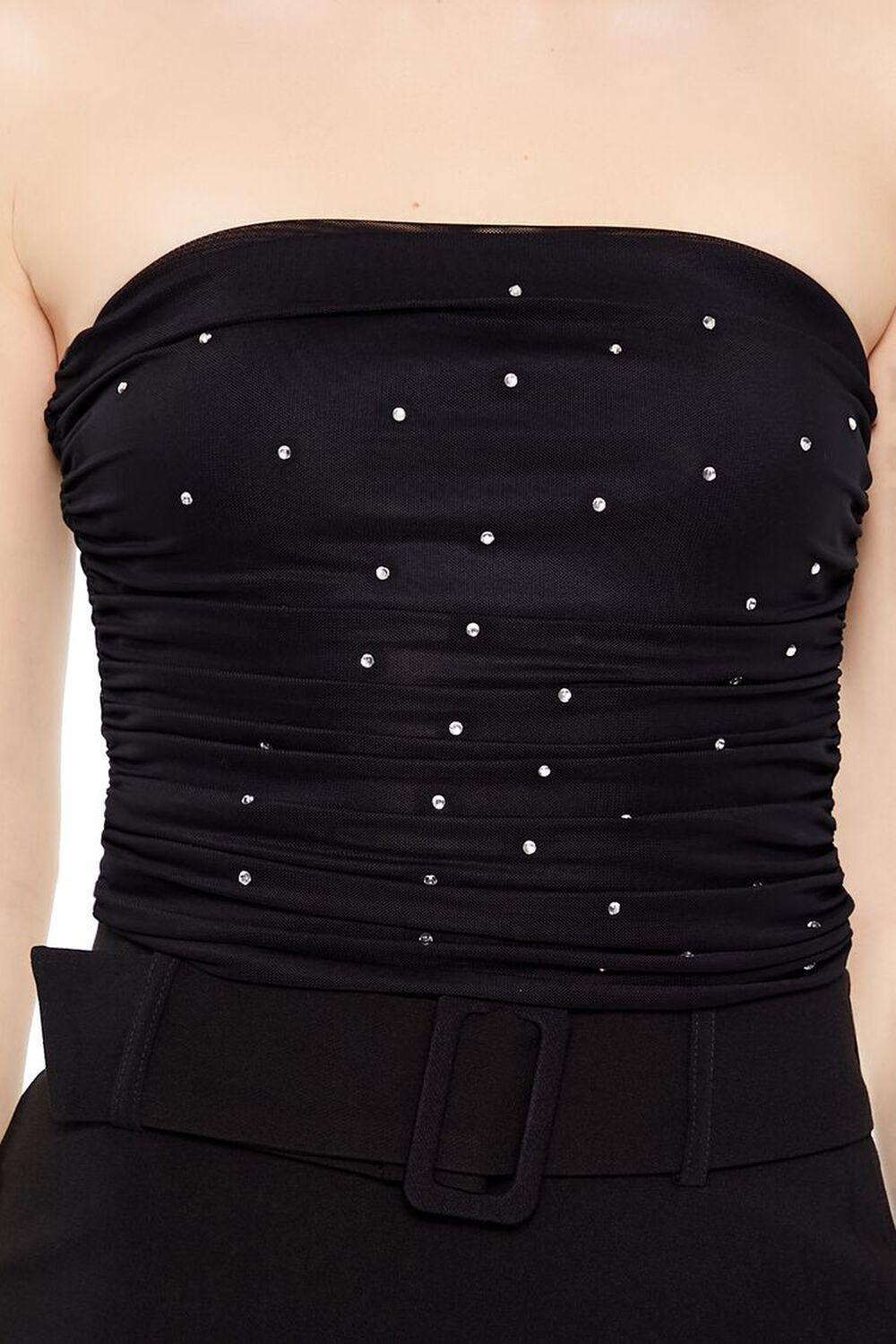 Rhinestone Ruched Tube Top | Forever 21 Product Image