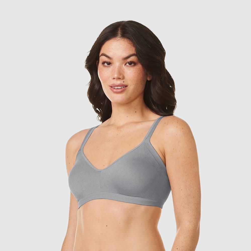 Simply Perfect by Warner's Women's Underarm Smoothing Seamless Wireless Bra - Heather Gray XL Product Image