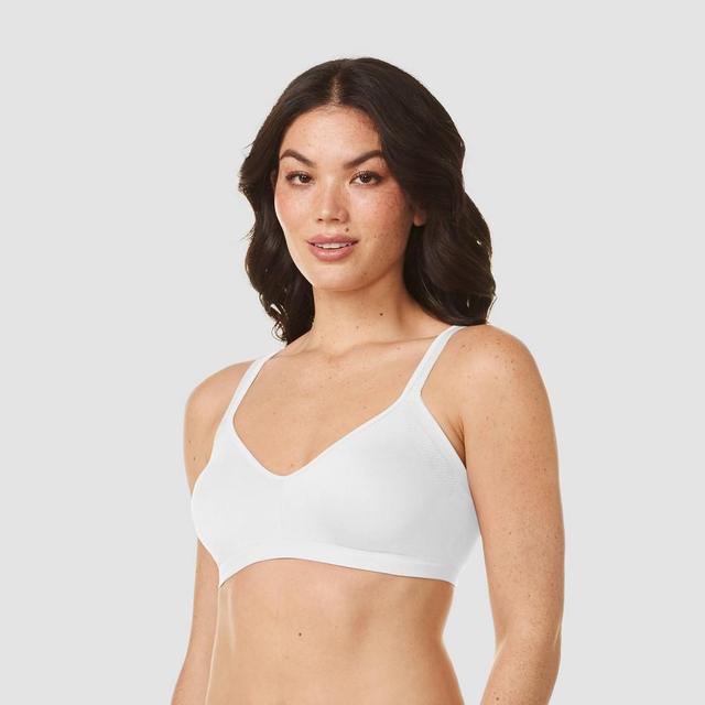 Simply Perfect by Warners Womens Underarm Smoothing Seamless Wireless Bra - White Product Image