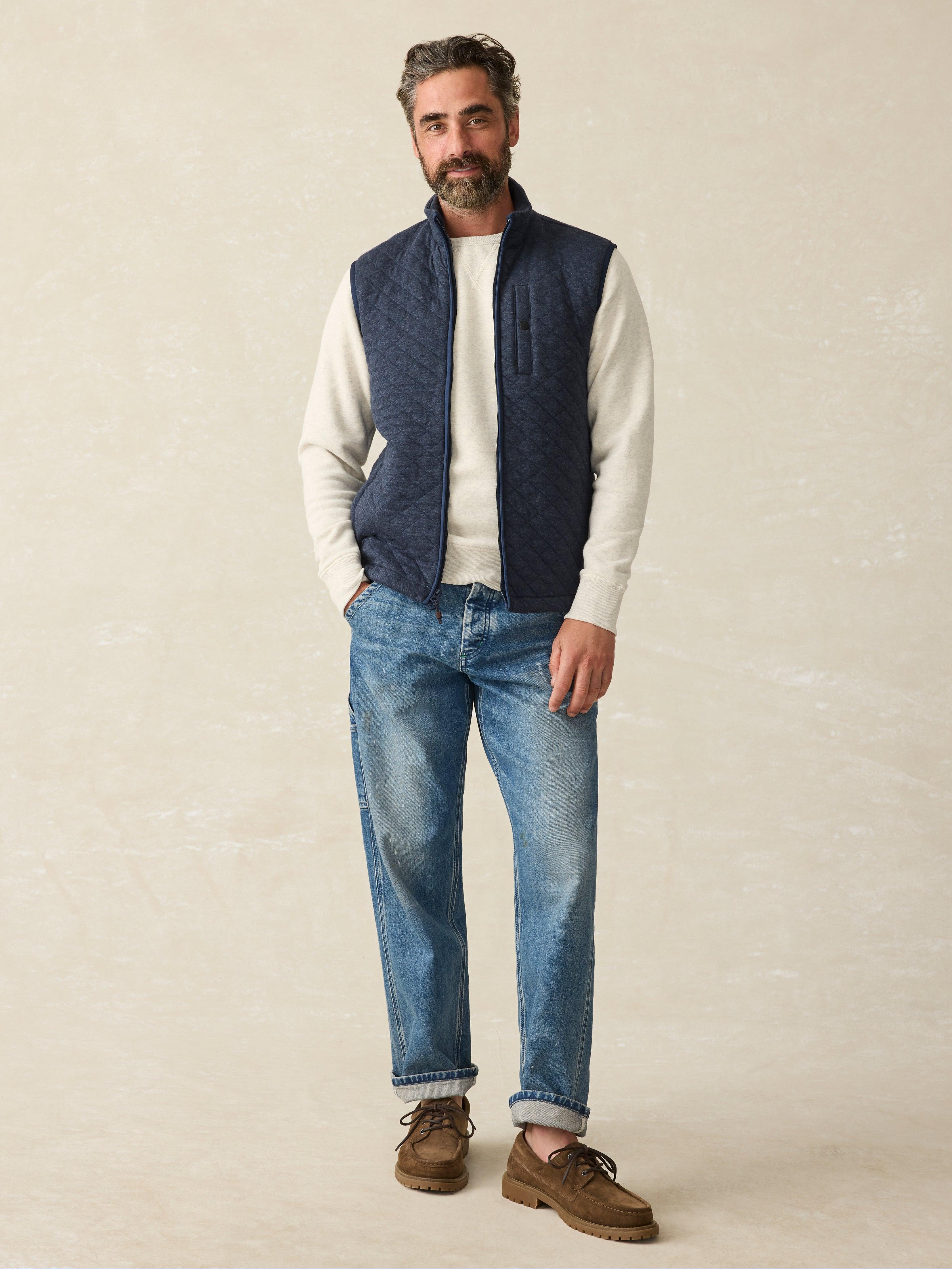 Epic Quilted Fleece Vest - Navy Melange Male Product Image