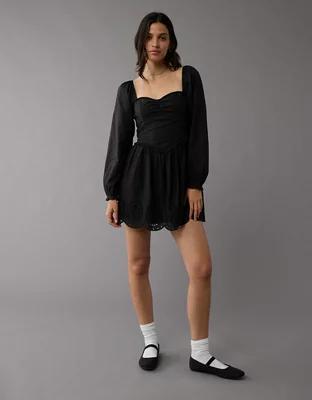 AE Long-Sleeve Sweetheart Mini Dress Product Image