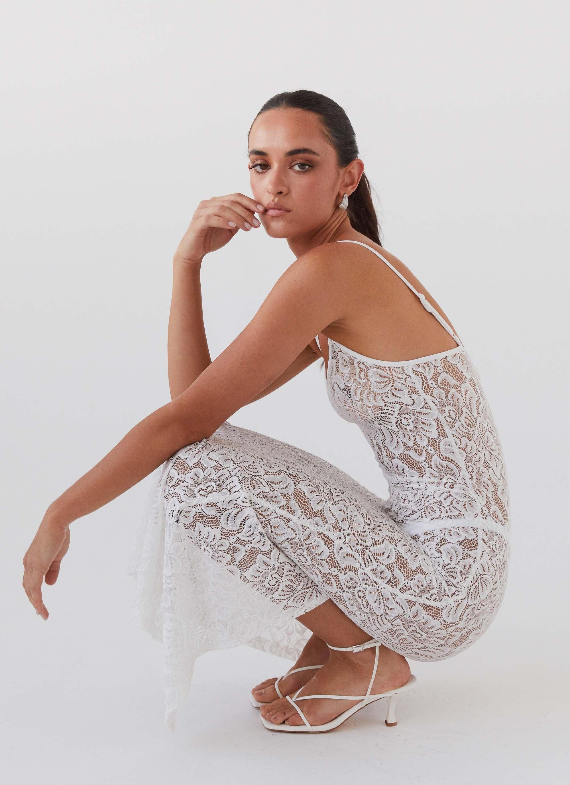 Leona Lace Maxi Dress - Snow Product Image